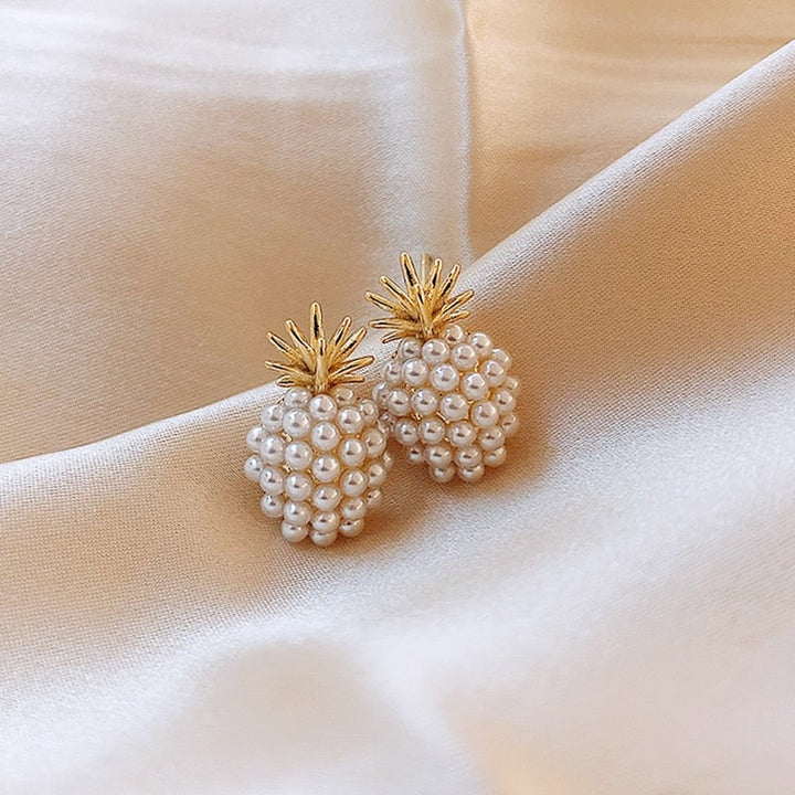 Tropiske ananas øredobber med innebygde perler