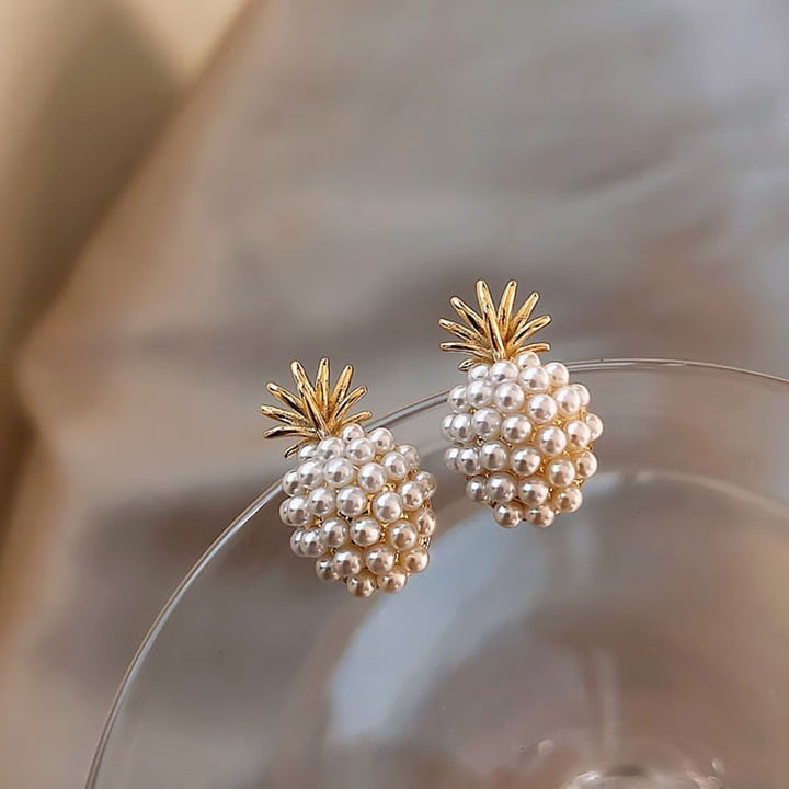 Tropiske ananas øredobber med innebygde perler