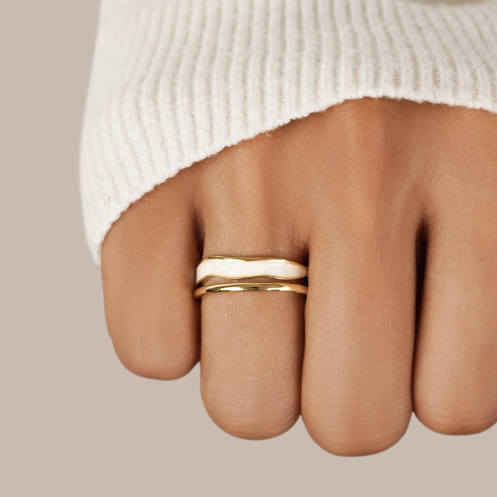 Gullbelagt Sahara Ring med Lag